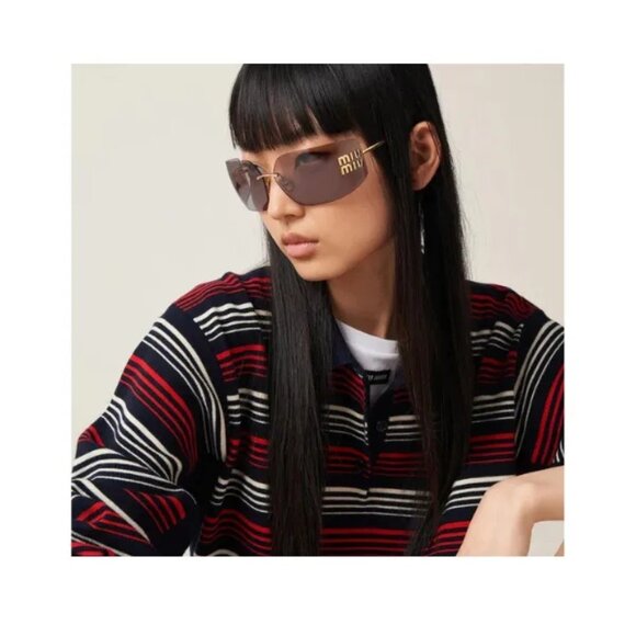 NEW MIU MIU SUNGLASSES MU54YS 5AK06I WOMEN SMU 54Y 5AK06I SHIELD MU 54YS